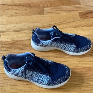 Blue skechers with memory foam.